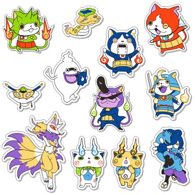 Yo-kai Watch - Stickers - Bushinyan & Robonyan & Kyuubi & Orochi