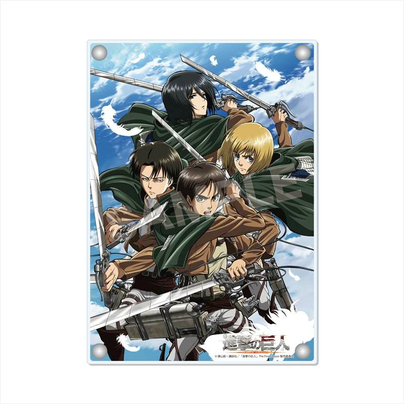 Acrylic Art Plate - Attack on Titan / Levi & Eren & Armin & Mikasa