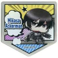 Chimi Chara - Acrylic Badge - DMM Scratch! - Attack on Titan / Mikasa Ackerman